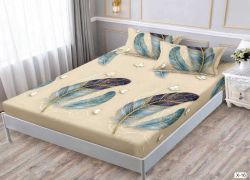 Чаршаф с ластик 160x200см + 2 калъфки за възглавници ,100% памук