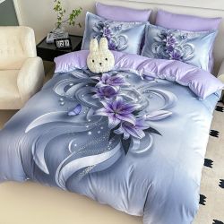 5 D Спален комплект от 100% памук с чаршаф с ластик,6 части