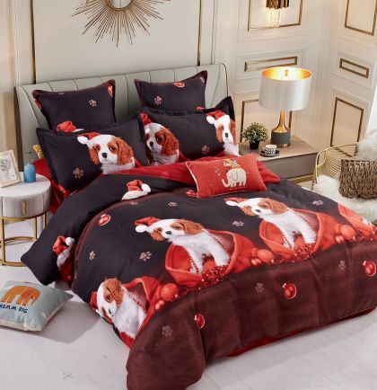 Коледен комплект с ластик ,100% памук от 6 части 