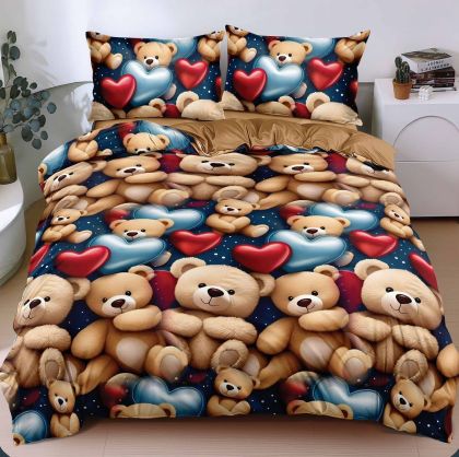 Спален комплект от 4 части , поликотън, двоен размер