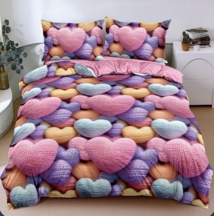 Спален комплект от 4 части , поликотън, двоен размер