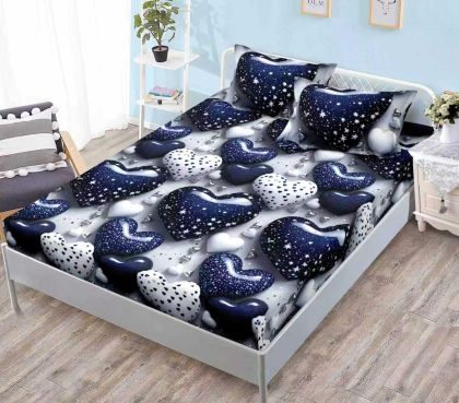 Чаршаф с ластик + 2 бр. калъфки ,100% памук от 3 части 