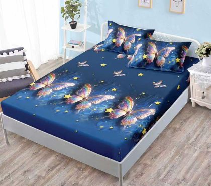 Чаршаф с ластик + 2 бр. калъфки ,100% памук от 3 части 