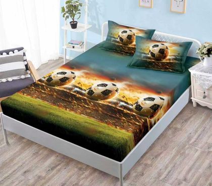 Чаршаф с ластик + 2 бр. калъфки ,100% памук от 3 части 