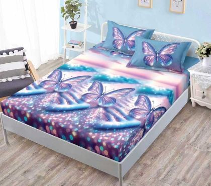 Чаршаф с ластик + 2 бр. калъфки ,100% памук от 3 части 