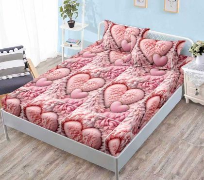 Чаршаф с ластик + 2 бр. калъфки ,100% памук от 3 части 