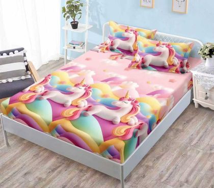 Чаршаф с ластик + 2 бр. калъфки ,100% памук от 3 части 