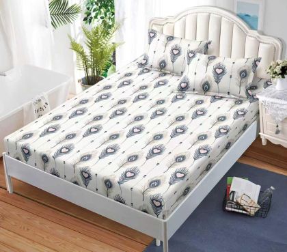 Чаршаф с ластик 160×200 см + 2 калъфки за възглавници – Поликотън