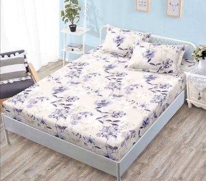 Чаршаф с ластик 160×200 см + 2 калъфки за възглавници – Поликотън