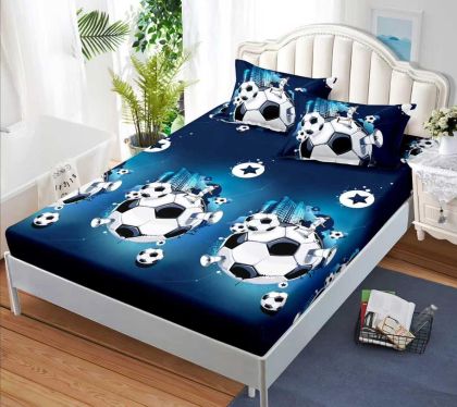 Чаршаф с ластик 160×200 см + 2 калъфки за възглавници – Поликотън