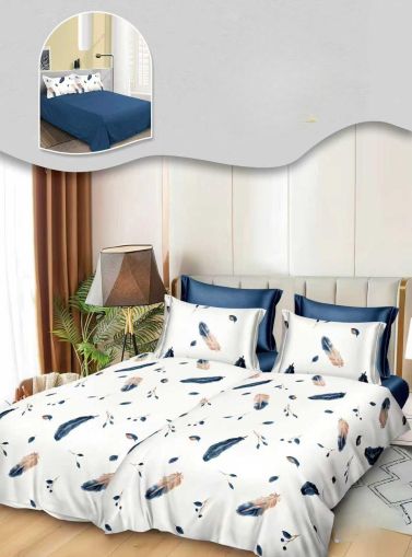 Комплект спално бельо с два отделни плика за завивка,7 части,100% поликотън