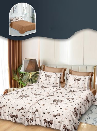 Комплект спално бельо с два отделни плика за завивка,7 части,100% поликотън