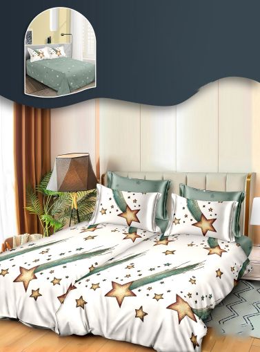 Комплект спално бельо с два отделни плика за завивка,7 части,100% поликотън