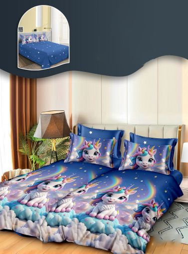 Комплект спално бельо с два отделни плика за завивка,7 части,100% поликотън