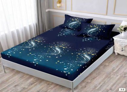 Чаршаф с ластик 160x200см + 2 калъфки за възглавници ,100% памук