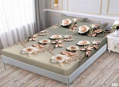 Чаршаф с ластик 160x200см + 2 калъфки за възглавници ,100% памук