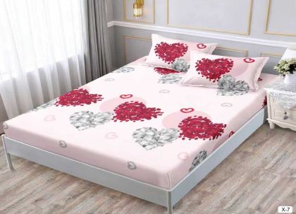 Чаршаф с ластик 160x200см + 2 калъфки за възглавници ,100% памук