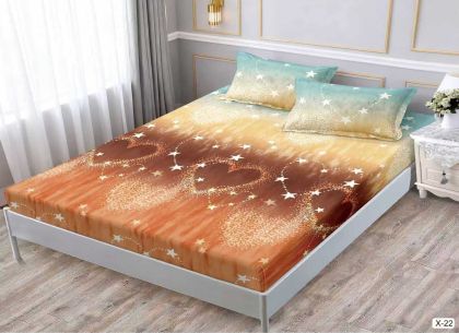 Чаршаф с ластик 160x200см + 2 калъфки за възглавници ,100% памук