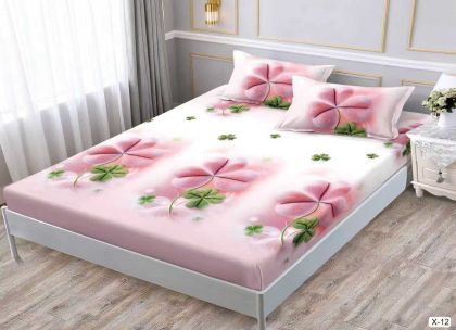 Чаршаф с ластик 160x200см + 2 калъфки за възглавници ,100% памук