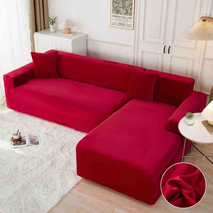 Kалъф за ъглов диван от кадифе + подарък 2бр.калъфки за възглавници