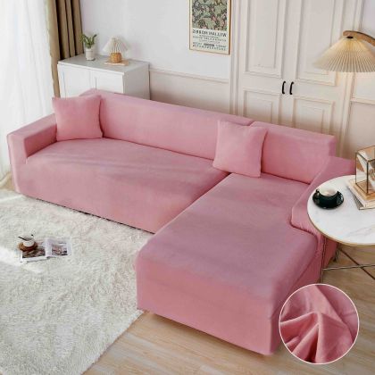 Kалъф за ъглов диван от кадифе + подарък 2бр.калъфки за възглавници