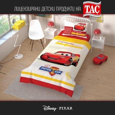 ДЕТСКИ СПАЛЕН КОМПЛЕКТ 100% ПАМУК РАНФОРС CARS CEK CANLANDIR - DISNEY,3 ЧАСТИ