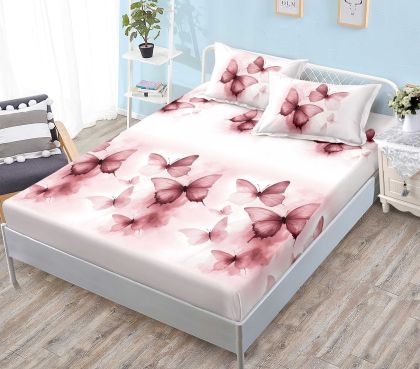 Чаршаф с ластик + 2 бр. калъфки ,100% памук от 3 части 