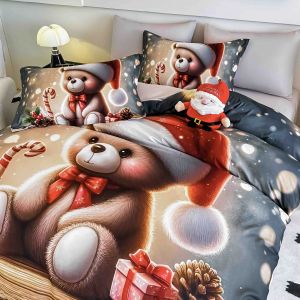 5 D Коледен комплект с ластик 180х200см ,100% памук , 6 части 