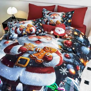5 D Коледен комплект с ластик 180х200см ,100% памук , 6 части 