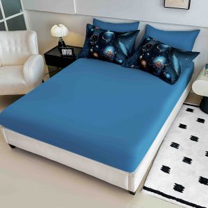 5 D Коледен комплект с ластик 180х200см ,100% памук , 6 части 