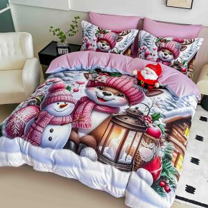 5 D Коледен комплект с ластик 180х200см ,100% памук , 6 части 