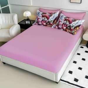 5 D Коледен комплект с ластик 180х200см ,100% памук , 6 части 