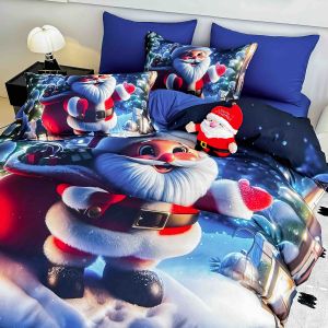 5 D Коледен комплект с ластик 180х200см ,100% памук , 6 части 