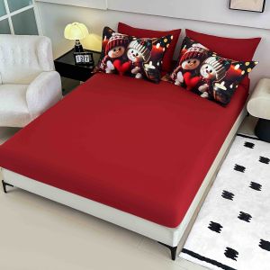 5 D Коледен комплект с ластик 180х200см ,100% памук , 6 части 