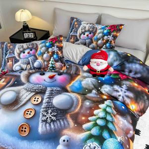 5 D Коледен комплект с ластик 180х200см ,100% памук , 6 части 