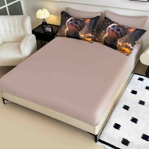 5 D Спален комплект от 100% памук с чаршаф с ластик,6 части