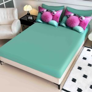 5 D Спален комплект от 100% памук с чаршаф с ластик,6 части