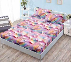 Чаршаф с ластик + 2 бр. калъфки ,100% памук от 3 части 