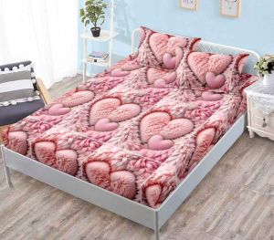 Чаршаф с ластик + 2 бр. калъфки ,100% памук от 3 части 