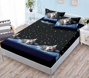 Чаршаф с ластик + 2 бр. калъфки ,100% памук от 3 части 