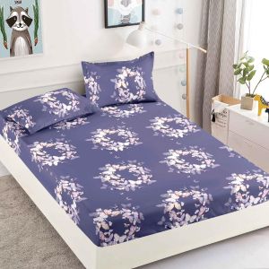 Чаршаф с ластик + 2 бр. калъфки ,100% памук от 3 части 