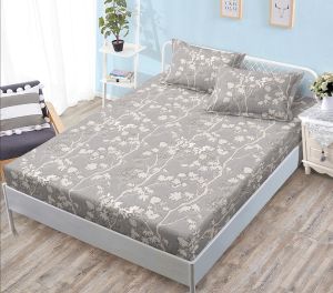 Чаршаф с ластик 160×200 см + 2 калъфки за възглавници – Поликотън