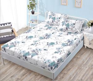 Чаршаф с ластик 160×200 см + 2 калъфки за възглавници – Поликотън