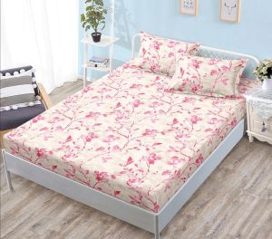 Чаршаф с ластик 160×200 см + 2 калъфки за възглавници – Поликотън