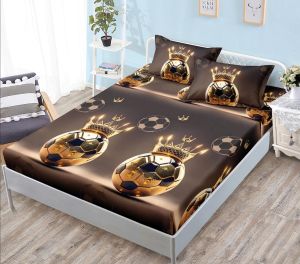 Чаршаф с ластик 160×200 см + 2 калъфки за възглавници – Поликотън