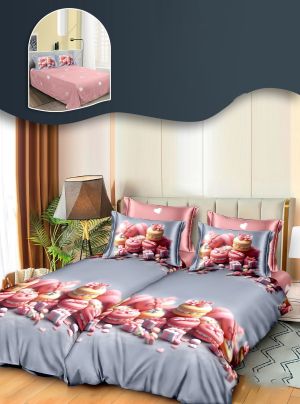 Комплект спално бельо с два отделни плика за завивка,7 части,100% поликотън