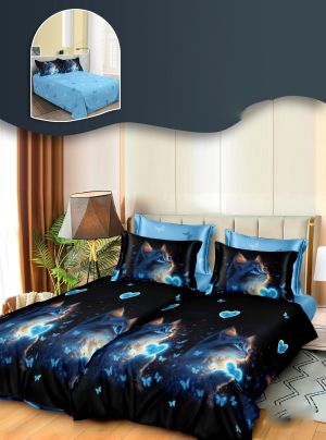 Комплект спално бельо с два отделни плика за завивка,7 части,100% поликотън