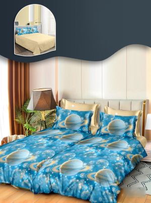 Комплект спално бельо с два отделни плика за завивка,7 части,100% поликотън