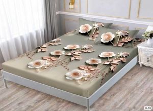 Чаршаф с ластик 160x200см + 2 калъфки за възглавници ,100% памук