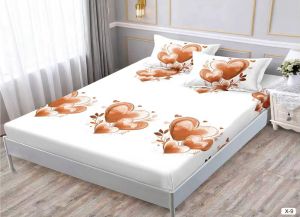 Чаршаф с ластик 160x200см + 2 калъфки за възглавници ,100% памук